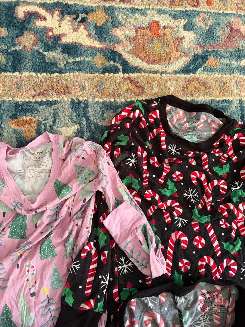Little Sleepies Holiday Pajama Sets - Pink & Black